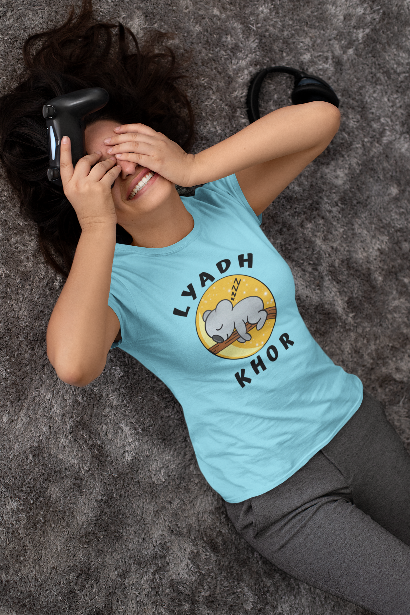 LYADH KHOR- BENGALI HALF-SLEEVE T-SHIRT SKY BLUE