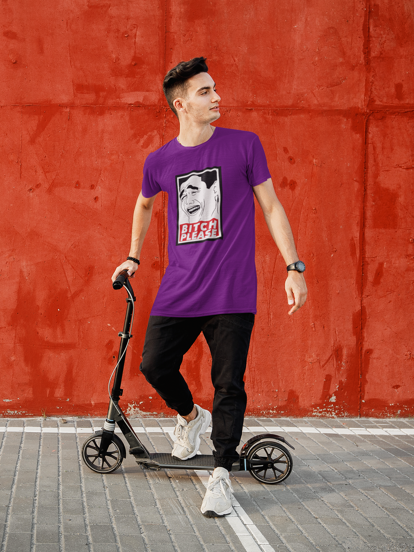 BITCH PLEASE: Aesthetic- HALF-SLEEVE T-SHIRTS PURPLE