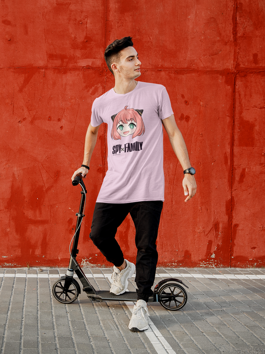 Anya: SpyxFamily- Anime Regular Fit Unisex T-shirts LIGHT BABY PINK