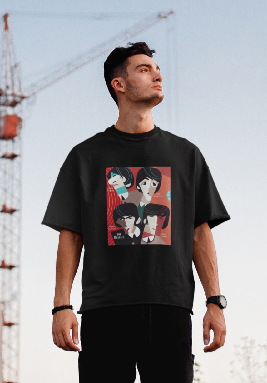 The Beatles - Oversized T-Shirts BLACK