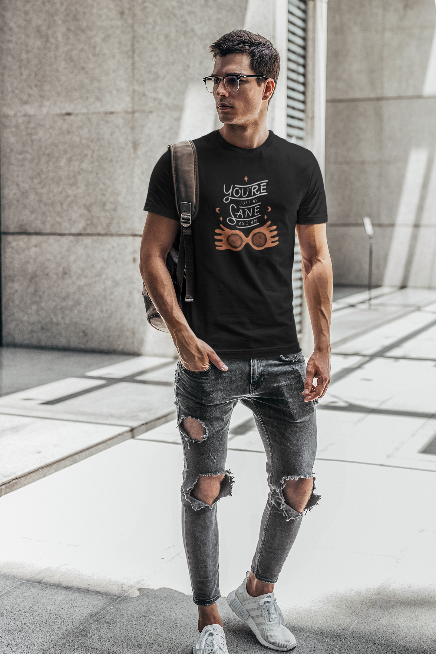 YOU'RE JUST AS SANE AS I AM : HALF-SLEEVE T-SHIRTS BLACK