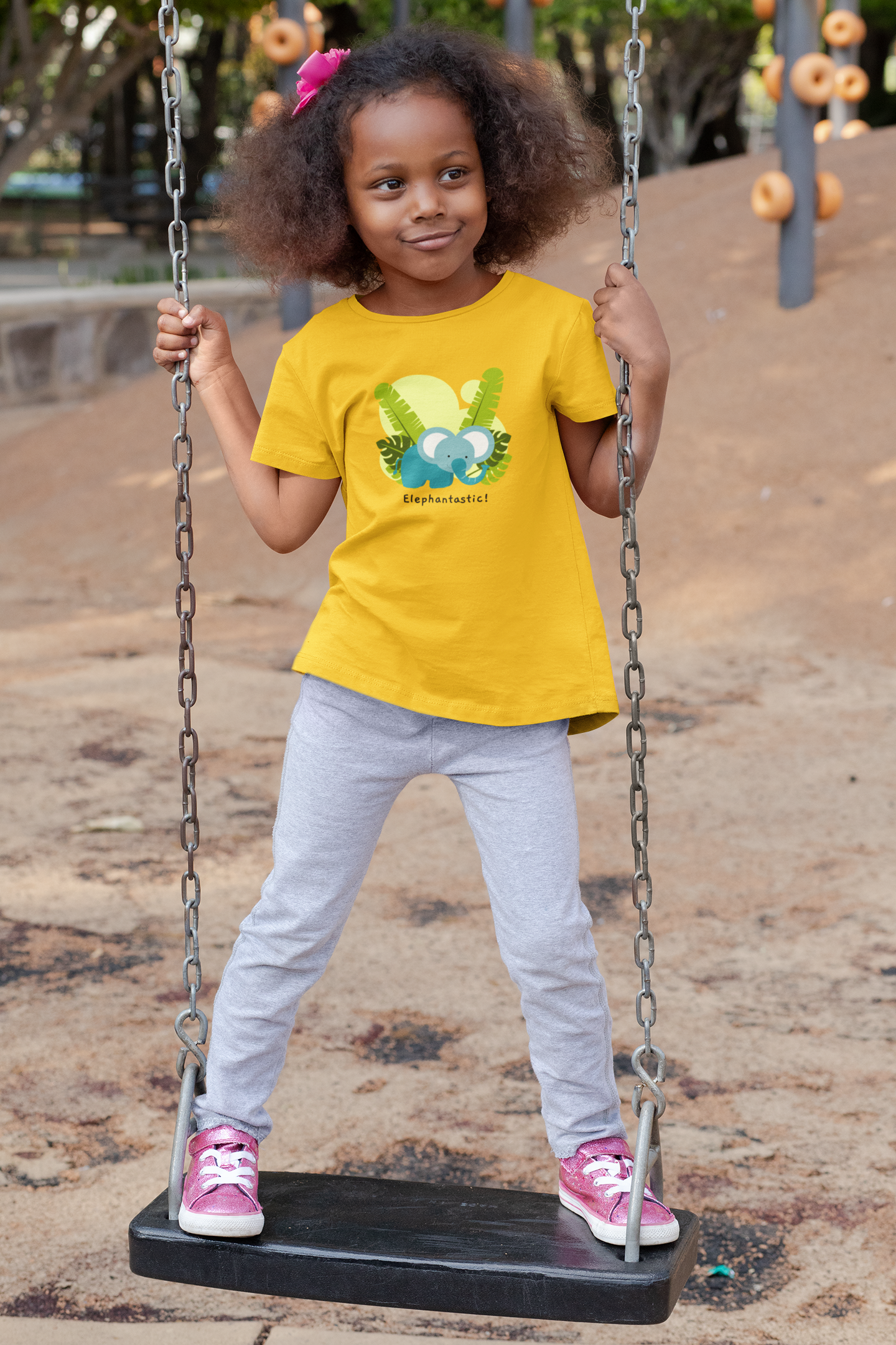 " ELEPHANTASTIC " KIDS HALF-SLEEVE T-SHIRT YELLOW