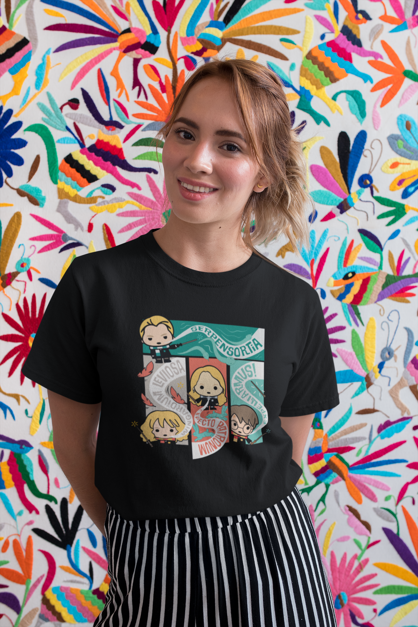 SPELLS AND CHARMS: HALF-SLEEVE T-SHIRTS BLACK
