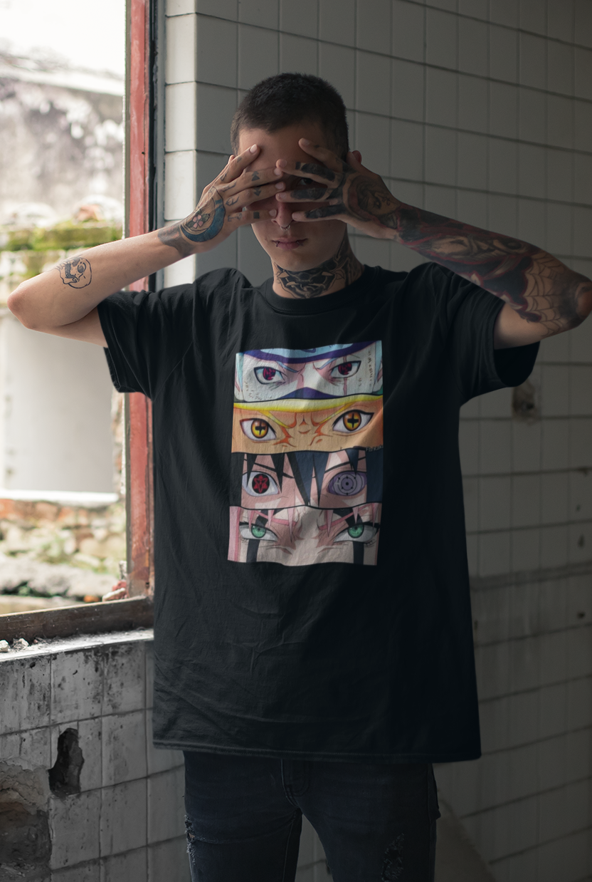 Legend Eyes: Anime- Oversized T-Shirts BLACK