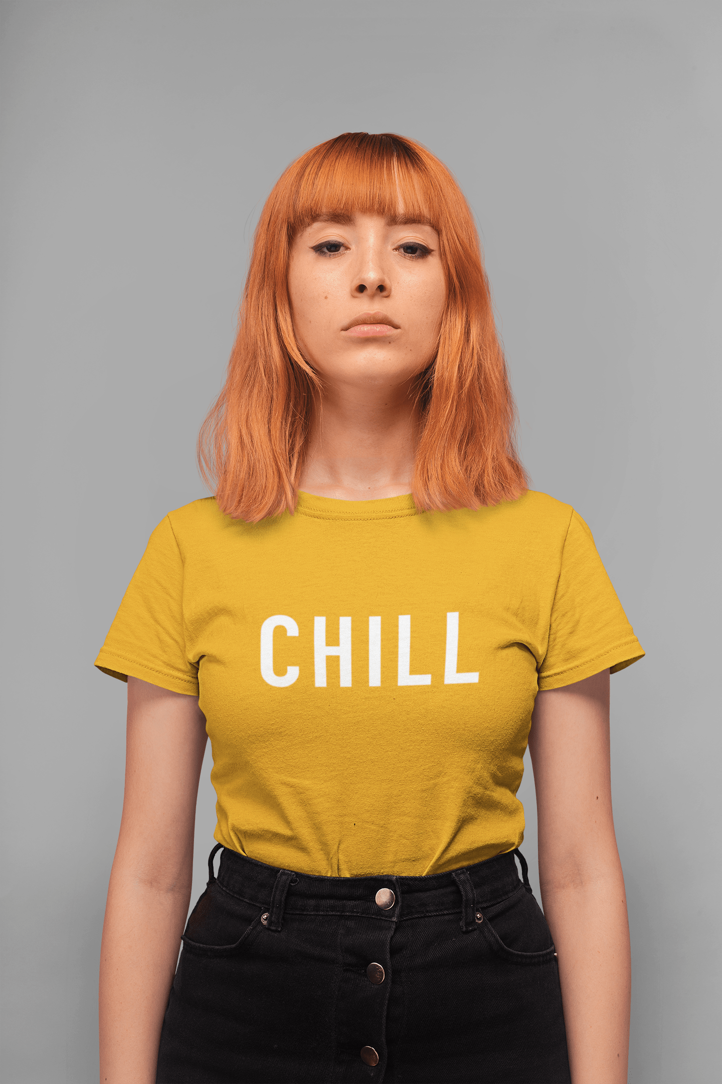 "CHILL" UNISEX HALF SLEEVE T-SHIRT YELLOW