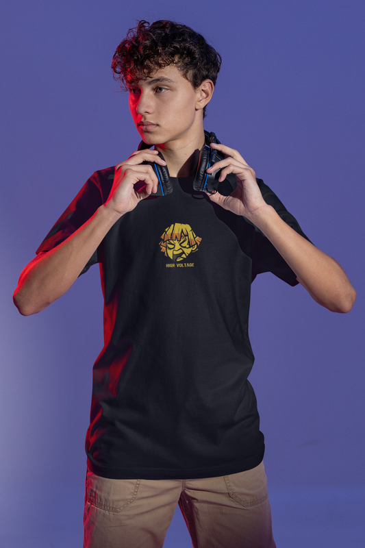 Zenitsu High Voltage: Demon Slayer (Double Sided Print) Regular Fit Half Sleeve T-Shirts