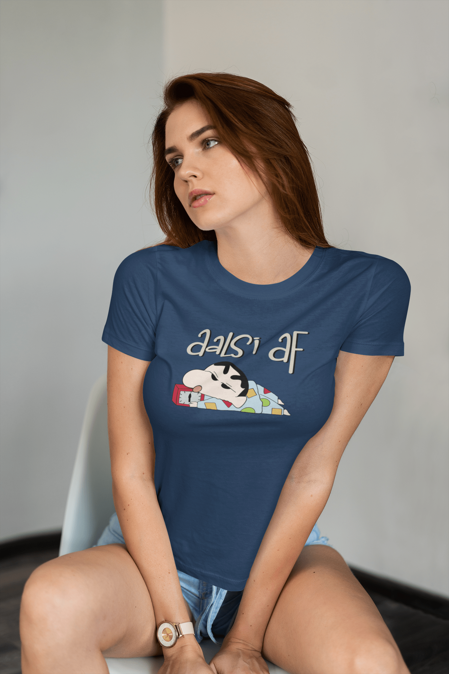 AALSI AF : SHINCHAN - HALF-SLEEVE T-SHIRTS PETROL BLUE