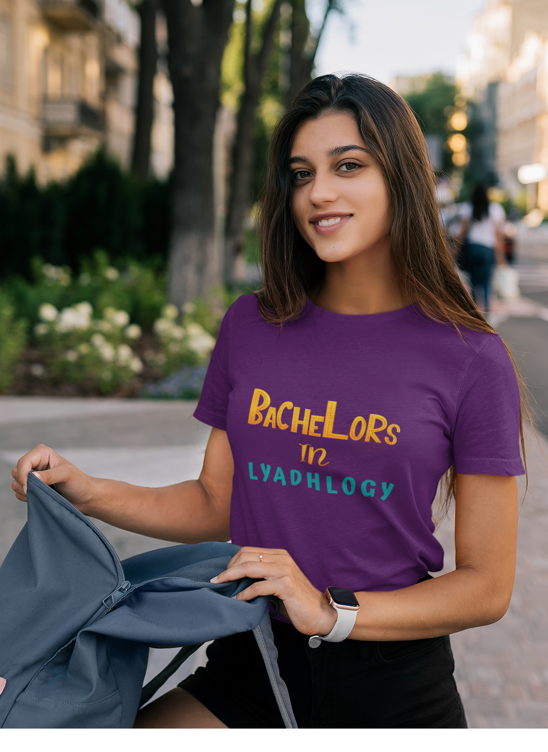BACHELORS IN LYADHOLOGY : BENGALI FEVER - HALF-SLEEVE T-SHIRT PURPLE