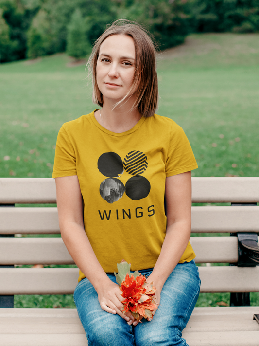 WINGS : BTS - HALF-SLEEVE T-SHIRTS MUSTARD YELLOW