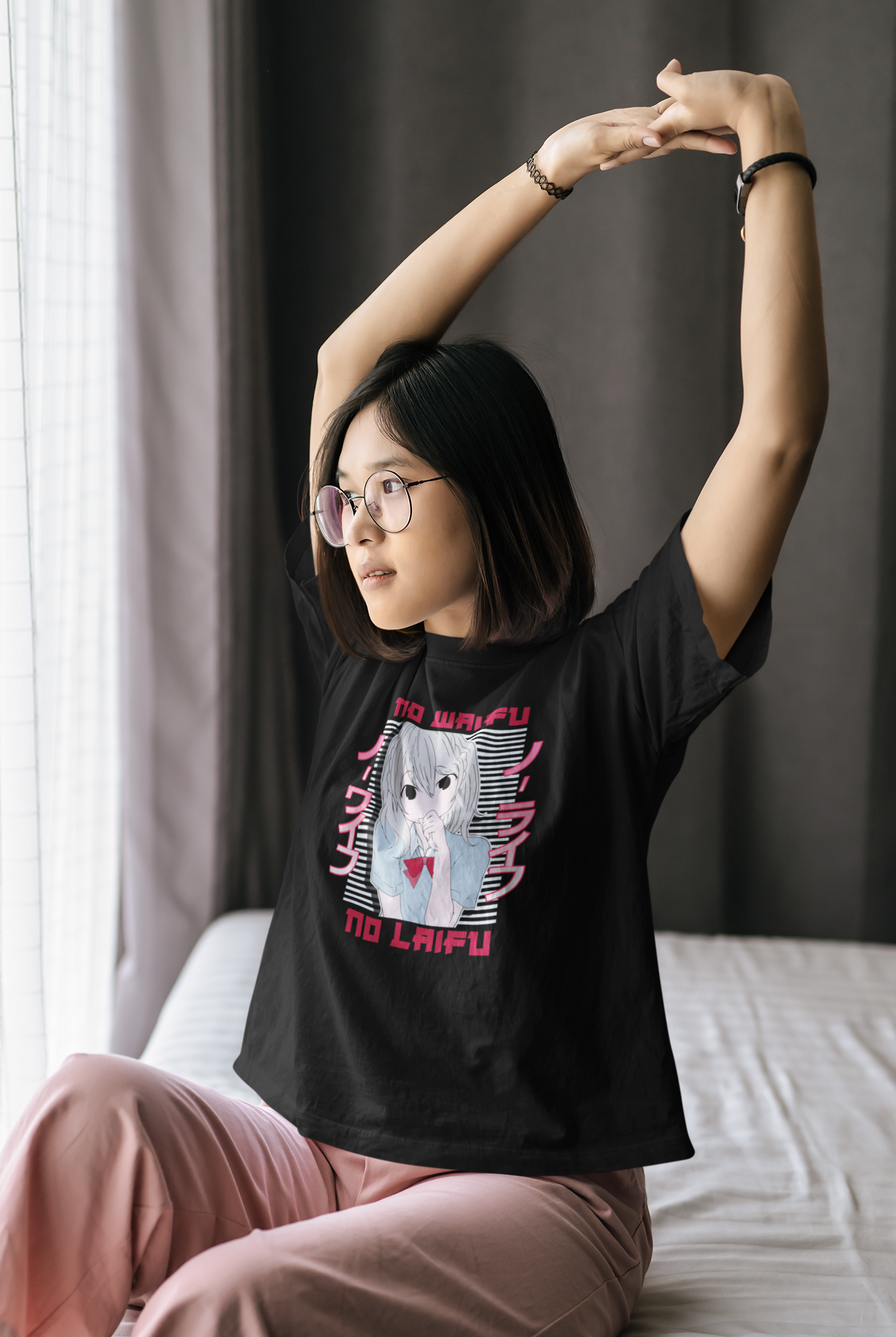No Waifu: Anime- Half Sleeve T-Shirts