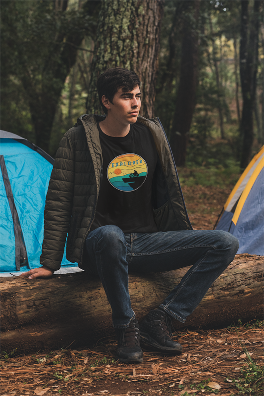 "EXPLORER " HALF-SLEEVE T-SHIRT (BLACK) 4XL