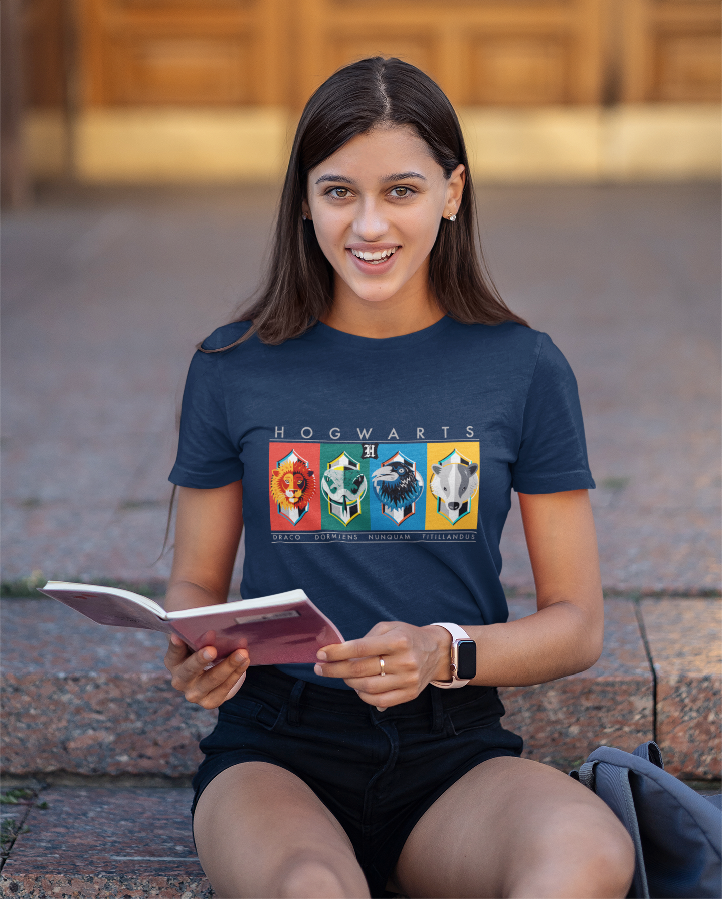 HOGWART'S HOUSE: HALF-SLEEVE T-SHIRTS NAVY BLUE