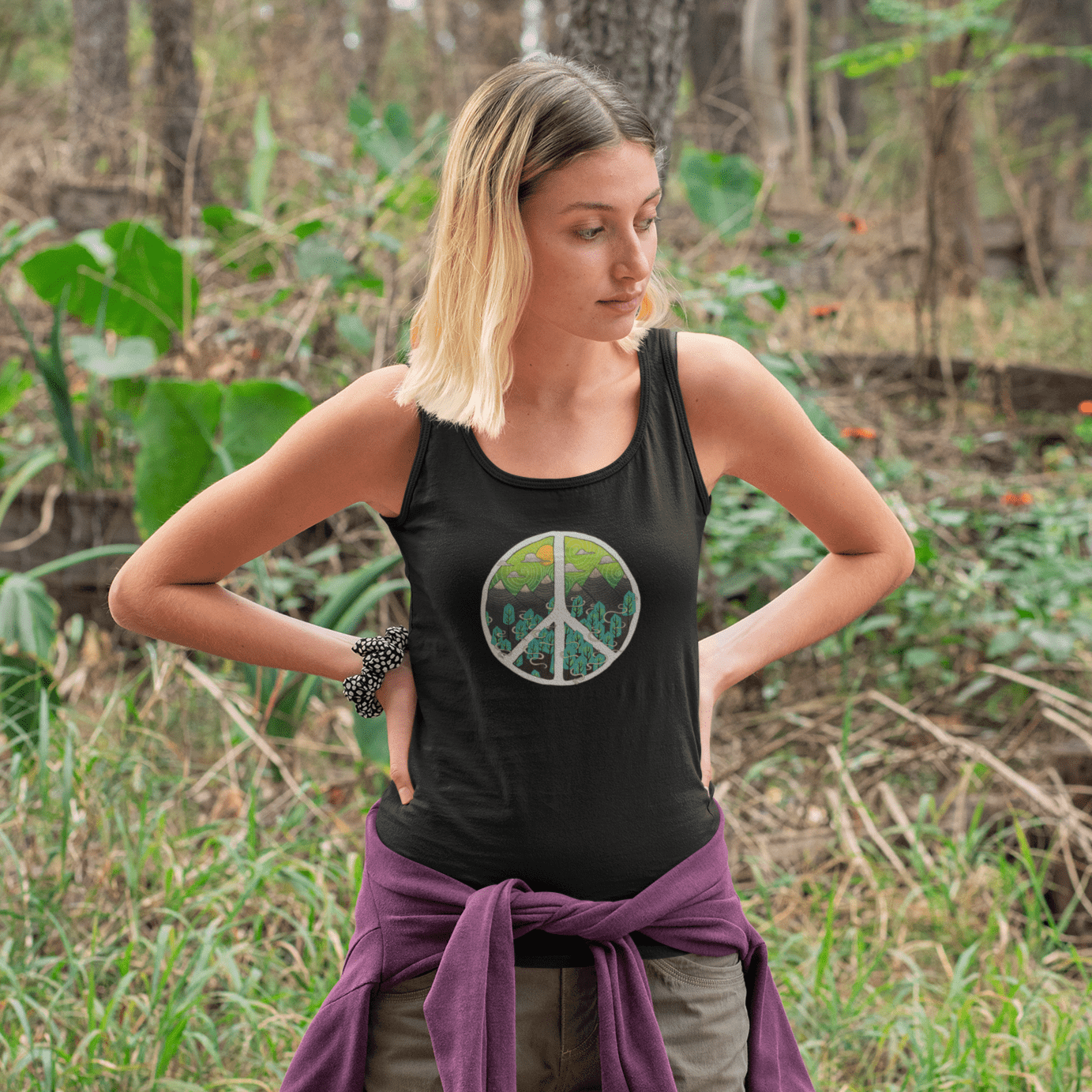 NATURAL PEACE : Tank Tops BLACK