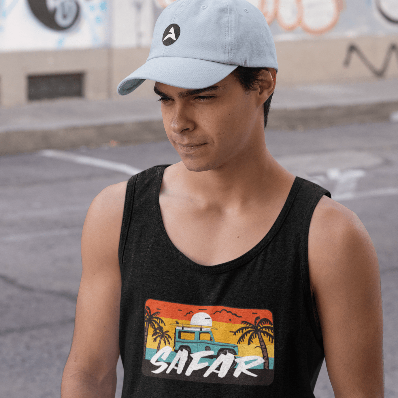 " SAFAR" - SLEEVELESS T-SHIRTS BLACK