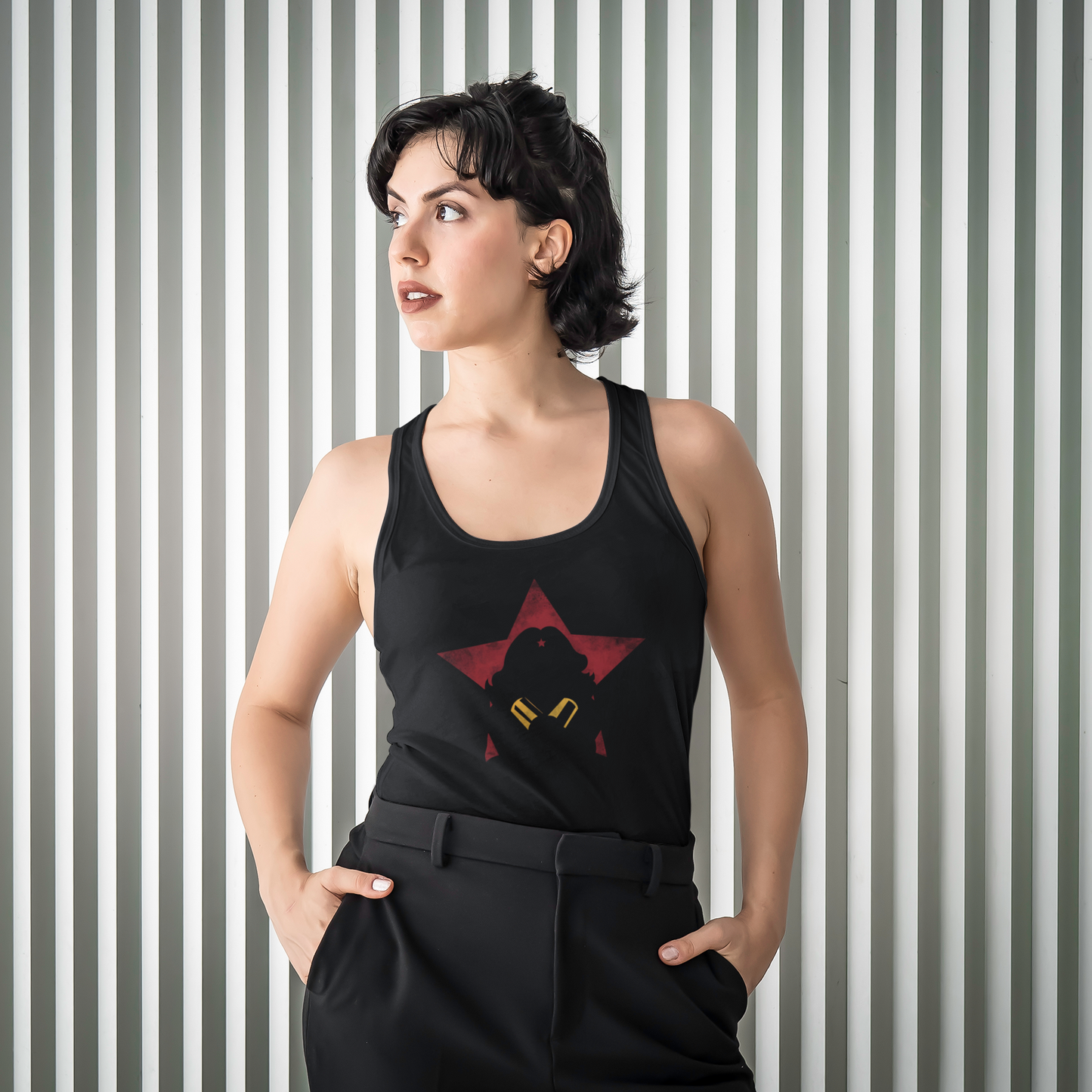 WONDER WOMAN CLASSIC : Tank Tops BLACK