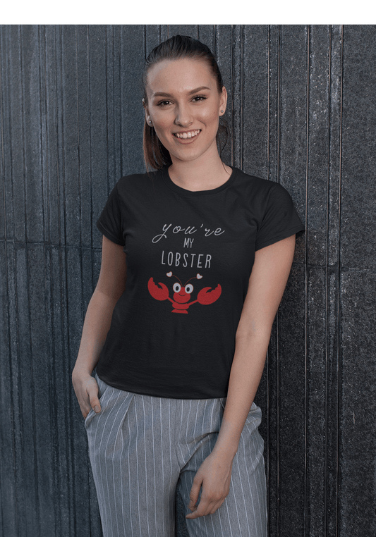 YOU'RE MY LOBSTER: - HALF-SLEEVE T-SHIRTS BLACK