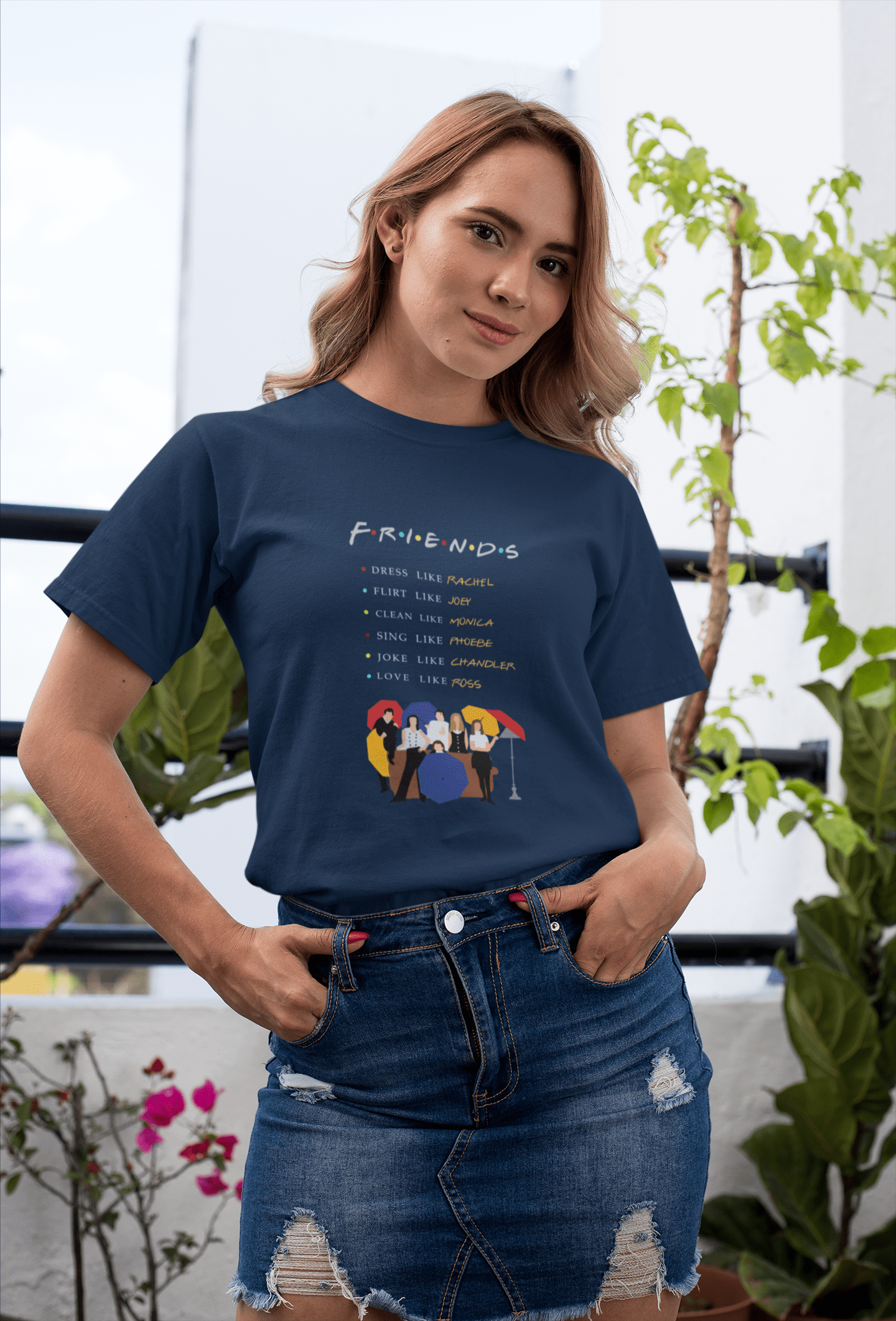 FRIENDS - HALF-SLEEVE T-SHIRT NAVY BLUE