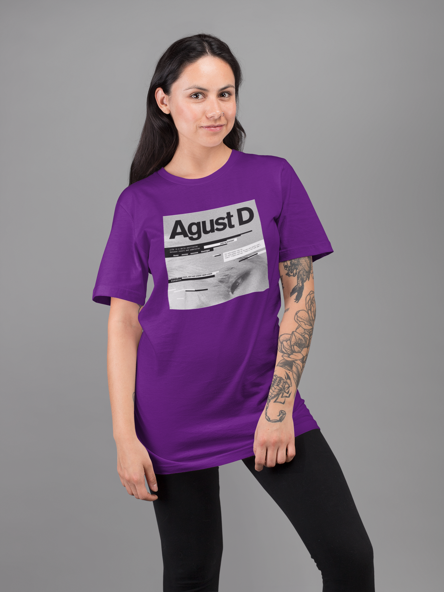AGUST D ALBUM : BTS-HALF-SLEEVE T-SHIRTS PURPLE