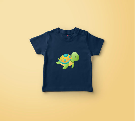"BABY TURTLE" KIDS HALF-SLEEVE T-SHIRT'S NAVY BLUE