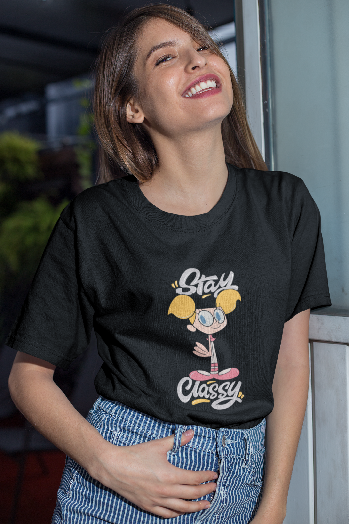 STAY CLASSY : Dexter's Laboratory - HALF-SLEEVE T-SHIRTS BLACK