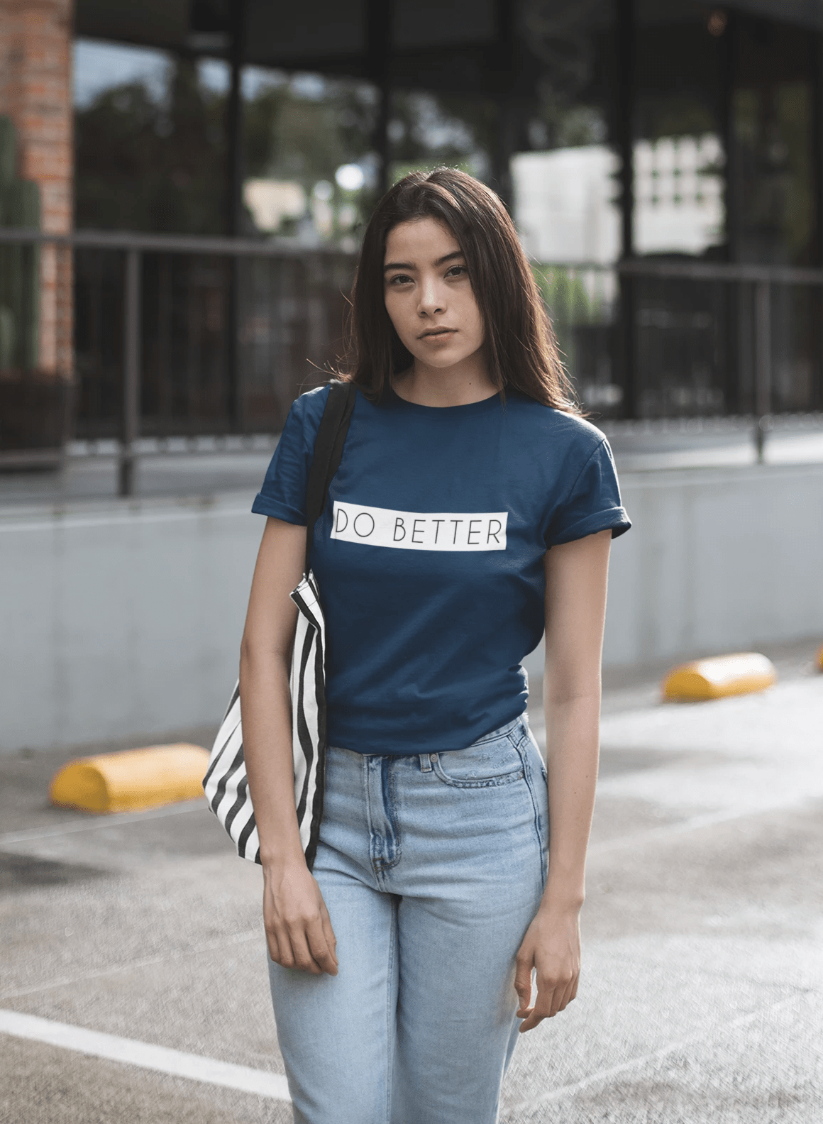 " DO BETTER " - HALF-SLEEVE T-SHIRTS NAVY BLUE