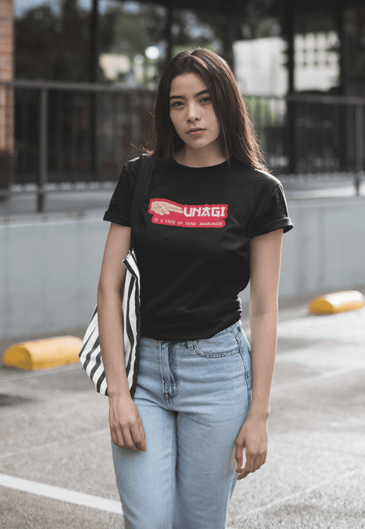 UNAGI- FRIENDS Unisex Regular Fit T-Shirt BLACK