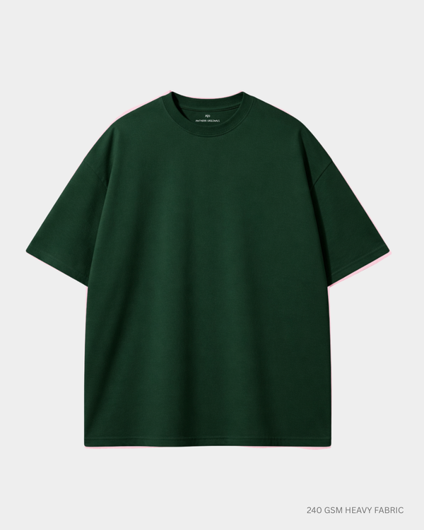 Basic Bottle Green Unisex Oversized T-Shirt | Antherr Originals BOTTLE GREEN