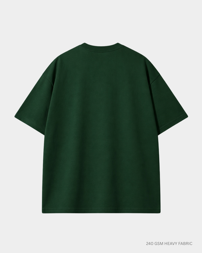 Basic Bottle Green Unisex Oversized T-Shirt | Antherr Originals