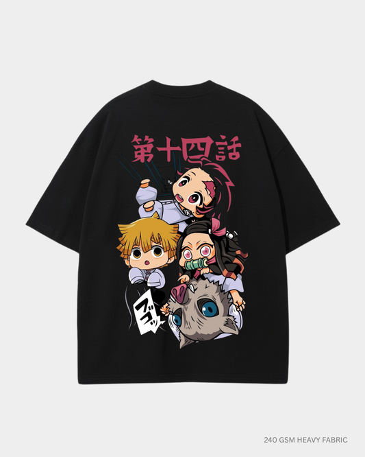 Chibi Demons: Kimetsu no Yaiba Unisex Oversized T-Shirts