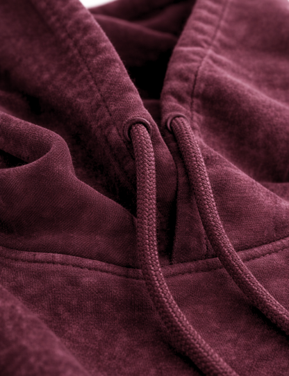 Maroon Acid Wash Hoodie