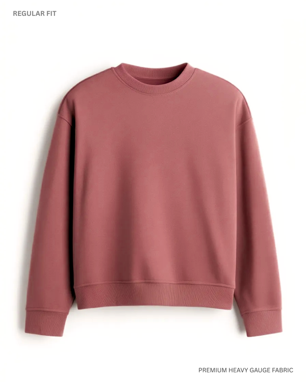 Basic Coral Red Unisex Winter Sweatshirt | Regular Fit CORAL RED