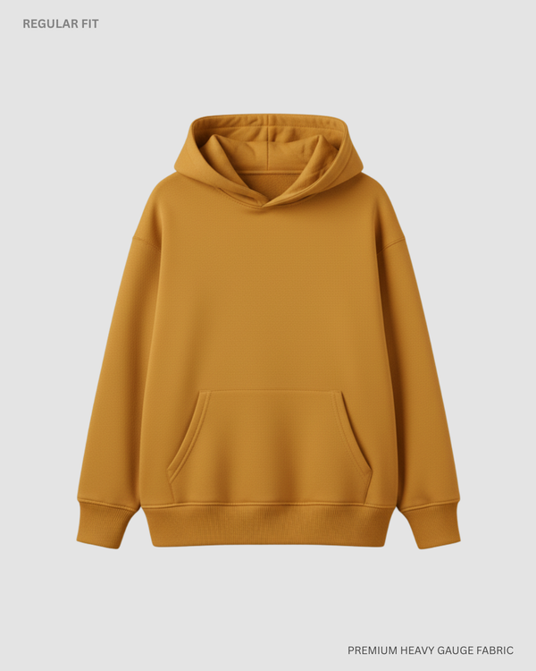 Basic Mustard Yellow Unisex Winter Hoodies MUSTARD YELLOW