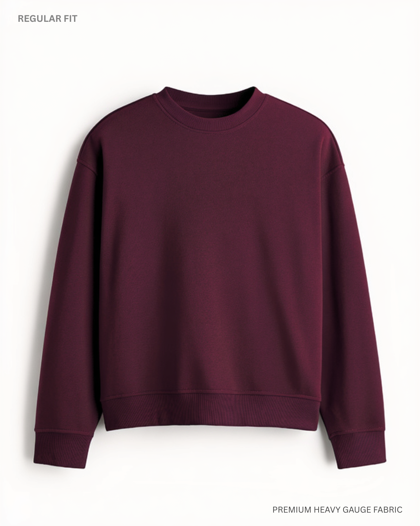 Basic Maroon Unisex Winter Sweatshirt | Regular Fit MAROON