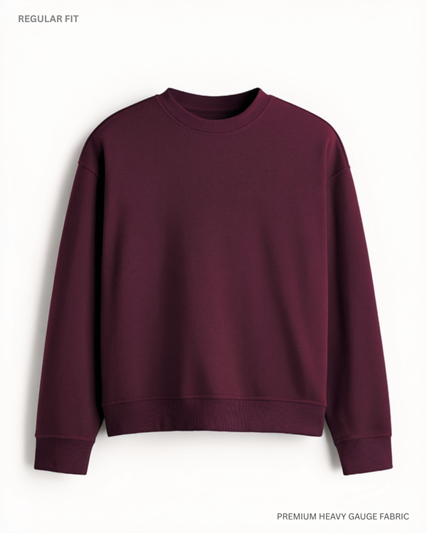 Basic Maroon Unisex Winter Sweatshirt | Regular Fit MAROON