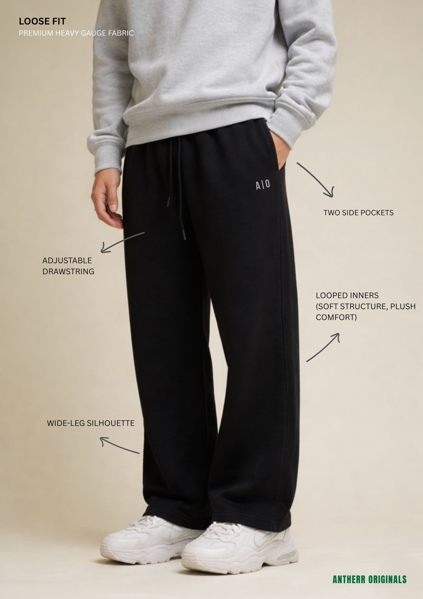 Black Unisex Everyday Sweatpants Black