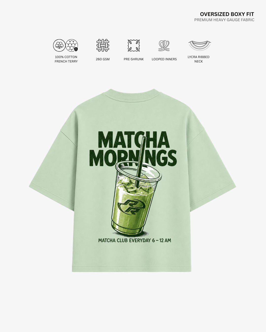 Morning Matcha French Terry Oversized T-Shirt | Antherr Originals