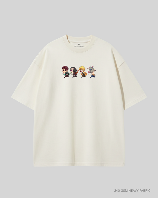 Demon Squad: Kimetsu no Yaiba: Anime Unisex Oversized T-Shirts