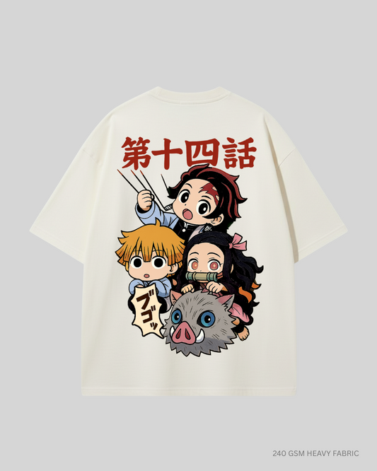 Demon Squad: Kimetsu no Yaiba: Anime Unisex Oversized T-Shirts