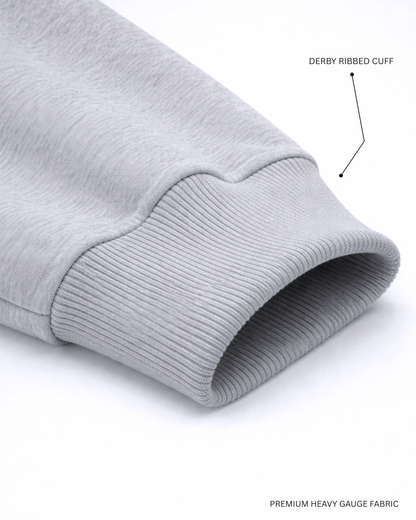 Basic Grey Melange Unisex Winter Sweatshirt | Regular Fit