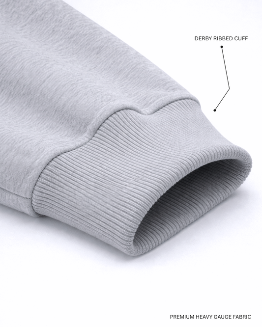 Basic Grey Melange Unisex Winter Sweatshirt | Regular Fit