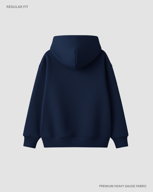 Basic Navy Blue Unisex Winter Hoodies