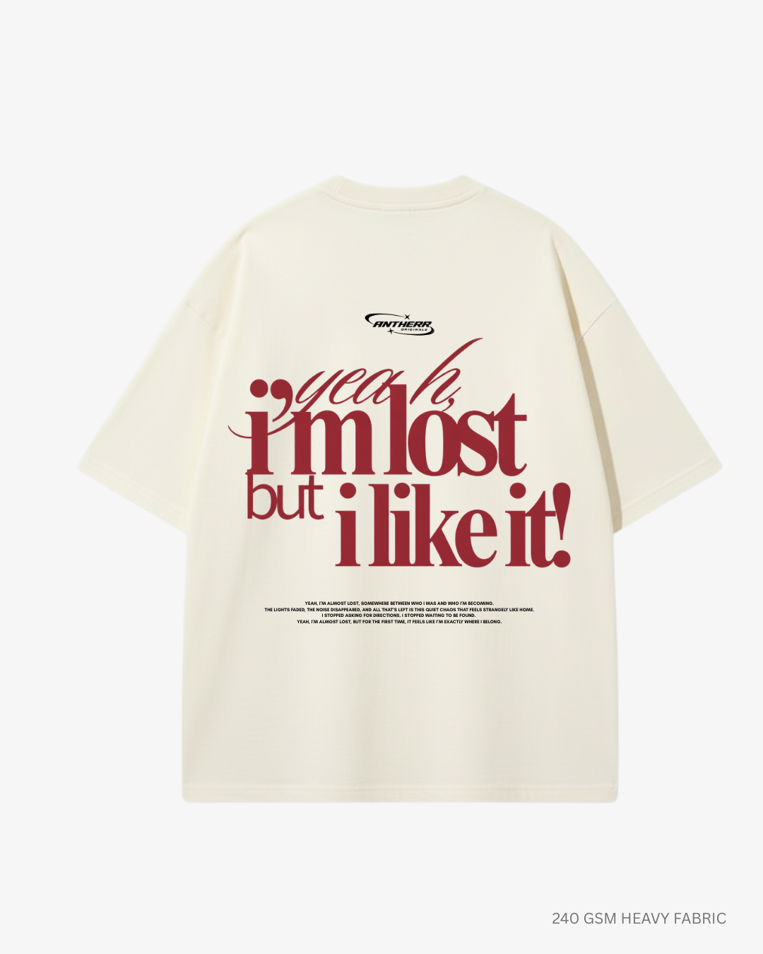 I'm Lost Unisex Oversized T-Shirt | Antherr Originals OFF WHITE Cotton 240 GSM