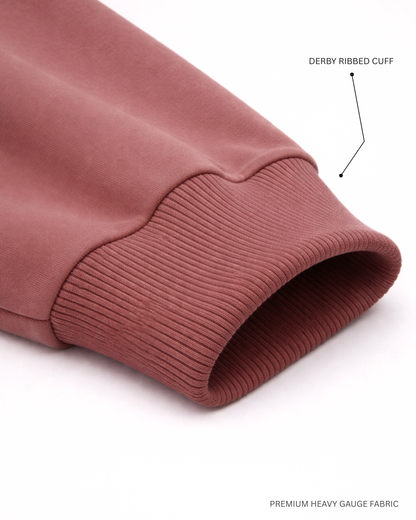 Basic Coral Red Unisex Winter Sweatshirt | Regular Fit