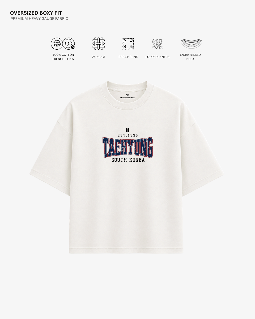 BTS Varsity Edition French Terry Oversized T-Shirt | Antherr Core