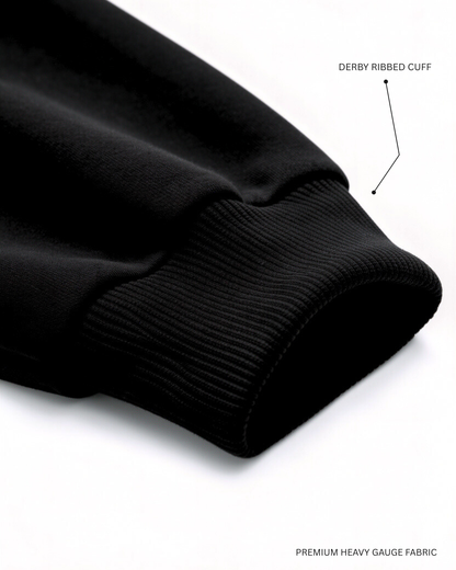 Basic Black Unisex Winter Sweatshirt | Regular Fit