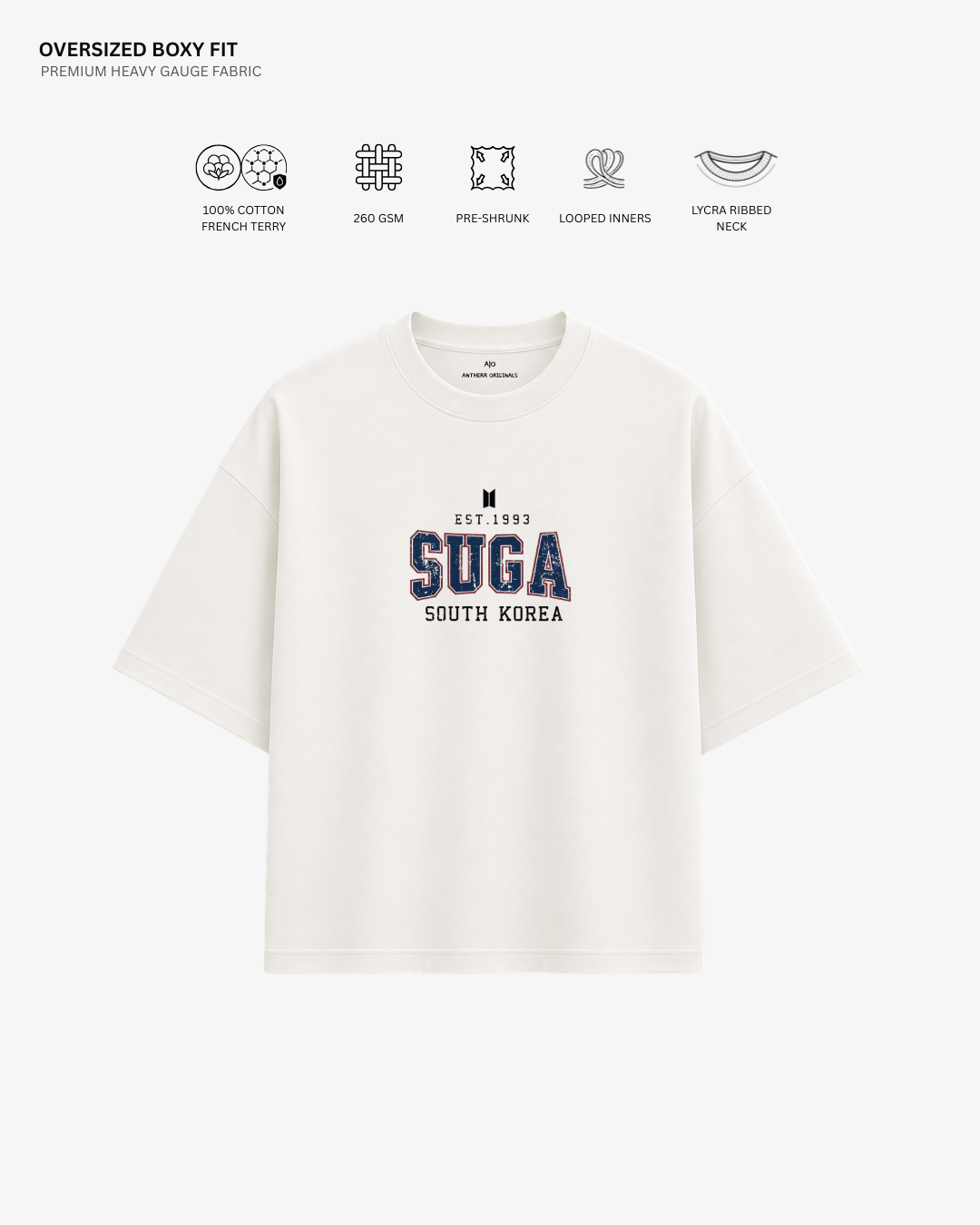 BTS Varsity Edition French Terry Oversized T-Shirt | Antherr Core