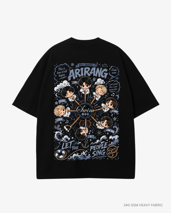 Chibi Swim Arirang BTS Unisex Oversized T-Shirt | Antherr Core