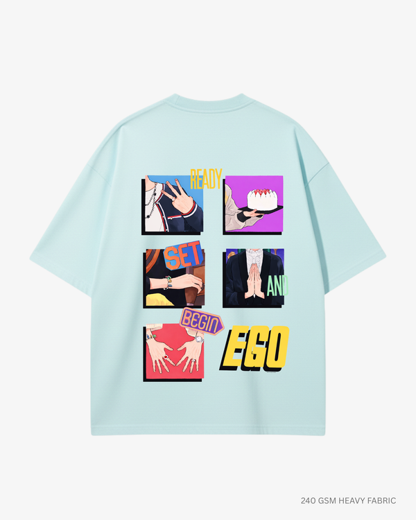 EGO BTS Unisex Oversized T-Shirt | Antherr Core Mint Cotton 240 GSM
