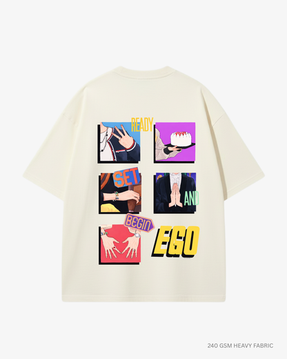 EGO BTS Unisex Oversized T-Shirt | Antherr Core Off White Cotton 240 GSM