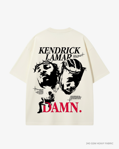 Damn Kendrick Lamar Unisex Oversized T-Shirt | Antherr Core OFF WHITE Cotton 240 GSM